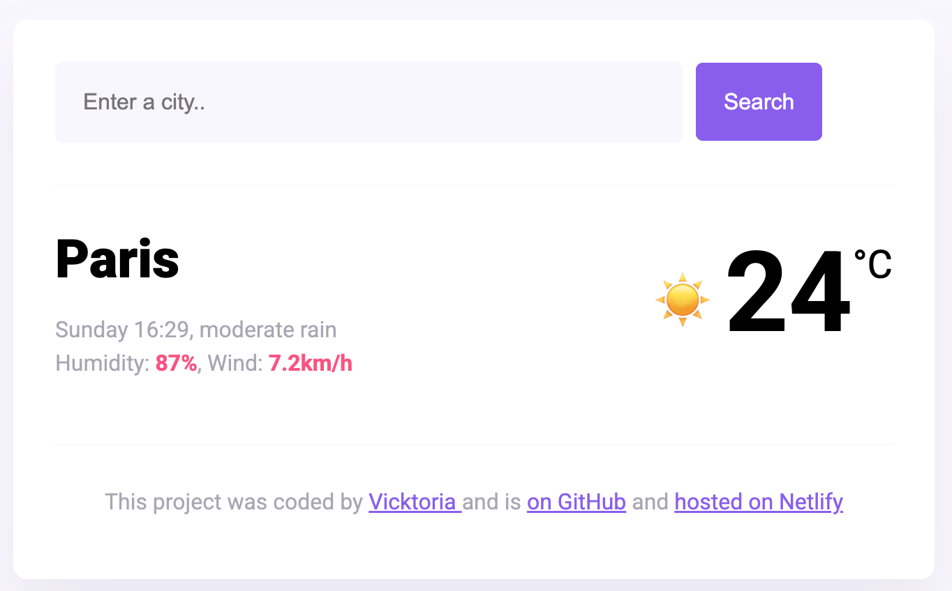 Weather project preview